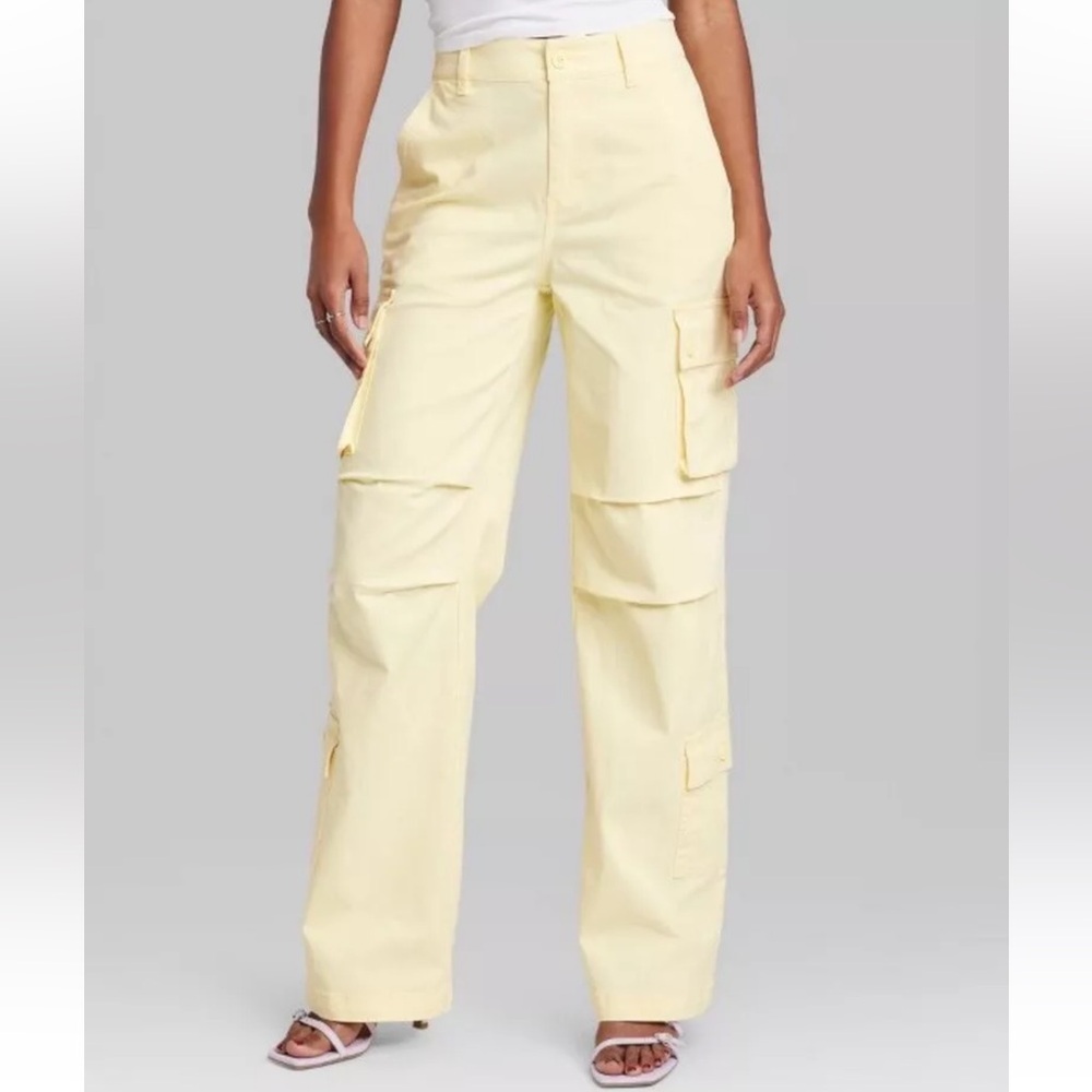 Butter Yellow Wild Fable Cargo Pants and Shirt Set